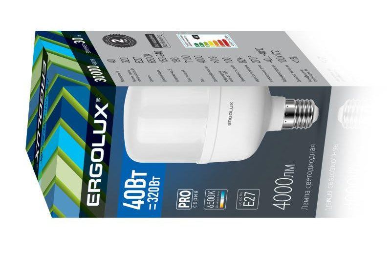 Ergolux LED-HW-40W-E27-4K სერია PRO ნათურა ლედ განათებით 40Вт E27 4500К 150-260V