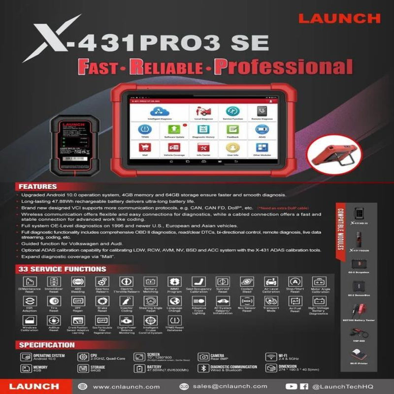 სკანერი LAUNCH X-431 PRO3 SE LAUNCH