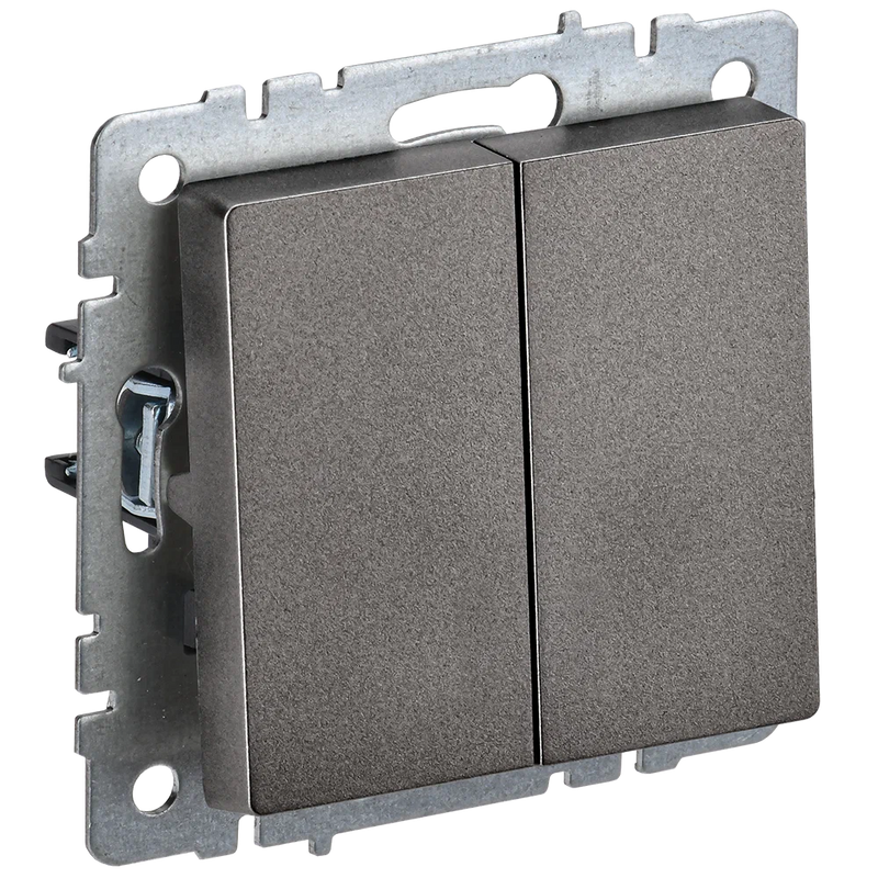 BRITE ჩამრთველი 2-იანი რევერსული 10A BC10-2-6-BrS ფოლადი IEK