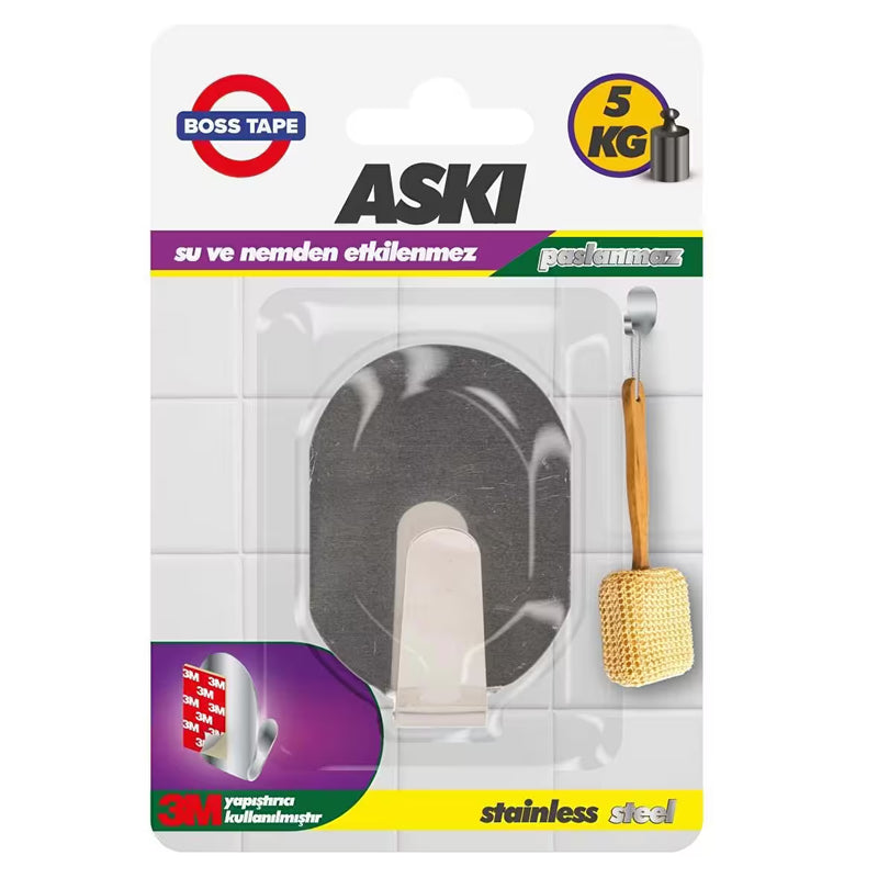 საკიდი უჟანგავი ლითონის წებოვანი (1ცალი, 5კგ-მდე გამძლეობა)