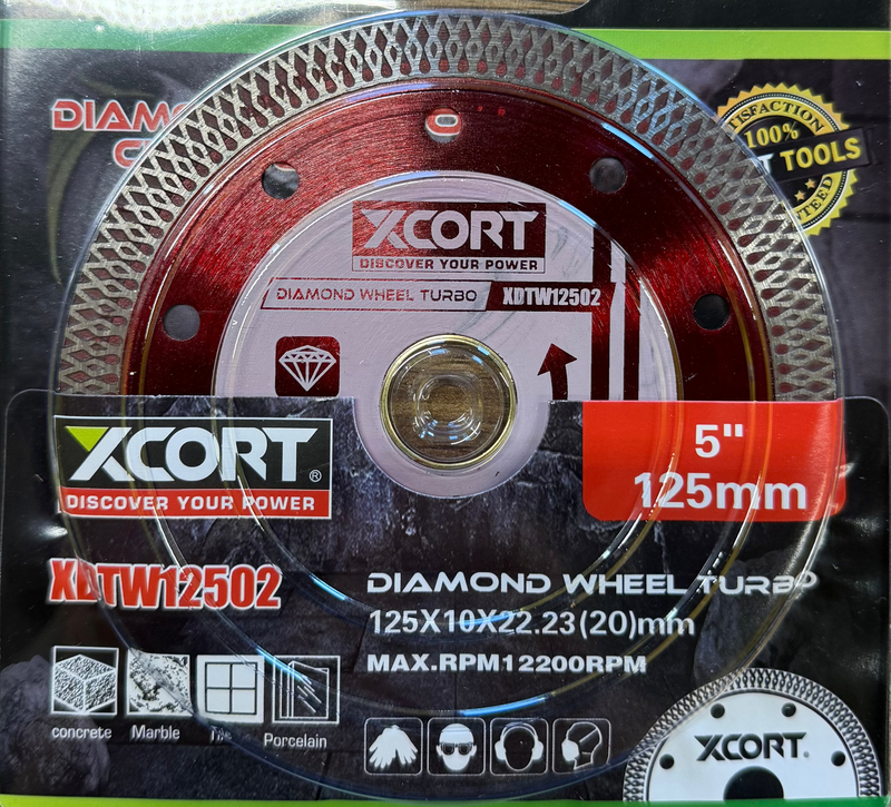 კერამოგრანიტის საჭრელი დისკი ალმასის 125MM. (წითელი) XCORT